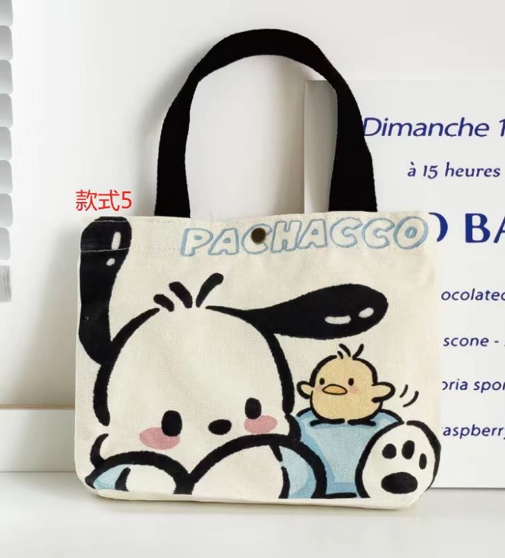 Striped Canvas Tote Bag with Custom Embroidery for Daily Use and Commuting