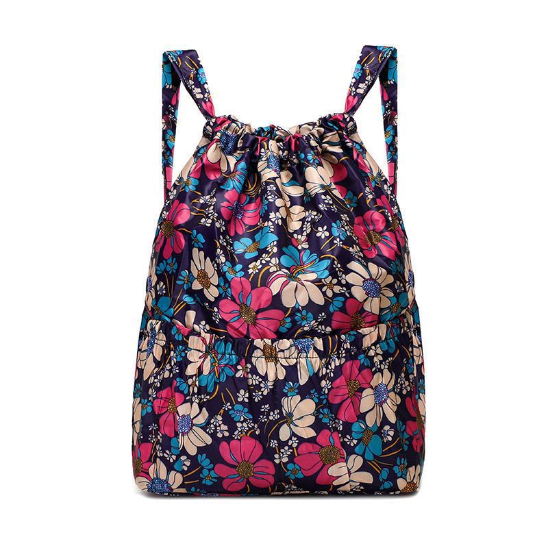 Women's Drawstring Backpack Women's Lightweight Waterproof Multi-Pocket Daily Travel Backpack