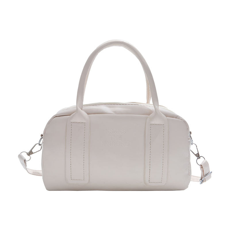 Chic Pearl Bow Boston Bag Women's Fashion Handbag with Lace Detailing for Everyday Style