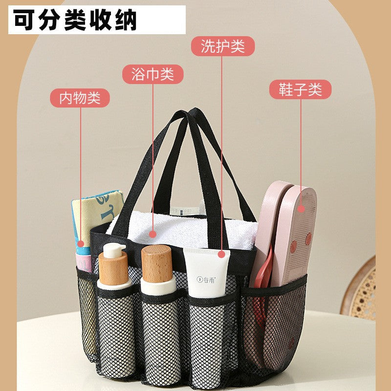Mesh Tote Bag for Bathroom, Beach, Gym & Outdoor Use - Foldable, Breathable, Waterproof Storage Organizer