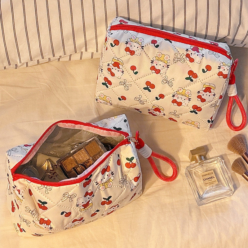 Cosmetic Bag Women's Portable Large Capacity Skin Care Wash Bag Zipper Storage Bag