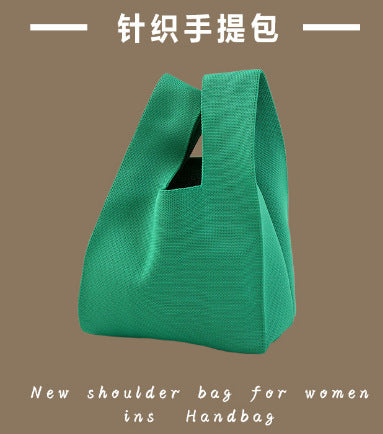 Vest Bag Women's Korean Knitted New Year Knitted Bag Hand Bag Knitted Oblique Bag