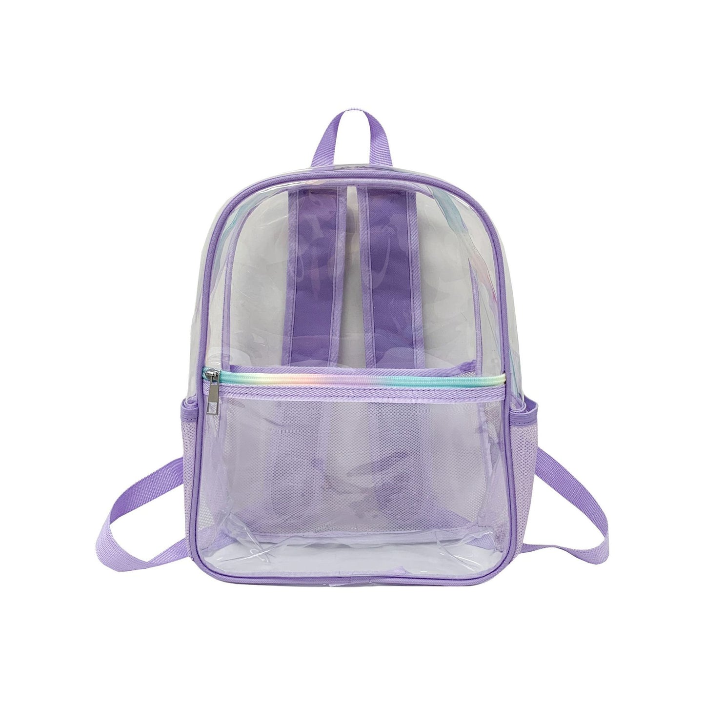 Transparent Large Capacity Backpack PVC Waterproof Solid Color Backpack Simple Commute Large Capacity Student Schoolbag