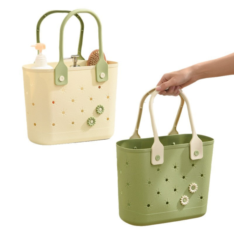 Outdoor Portable Picnic Basket Bathroom Storage Basket Toiletries Student Dormitory Bath Basket Bathroom Wash Storage Basket