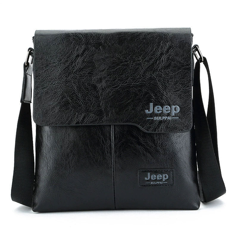 Retro Men's Crossbody Bag with Jeep Logo, Stylish Urban Travel Shoulder Bag for Daily Use