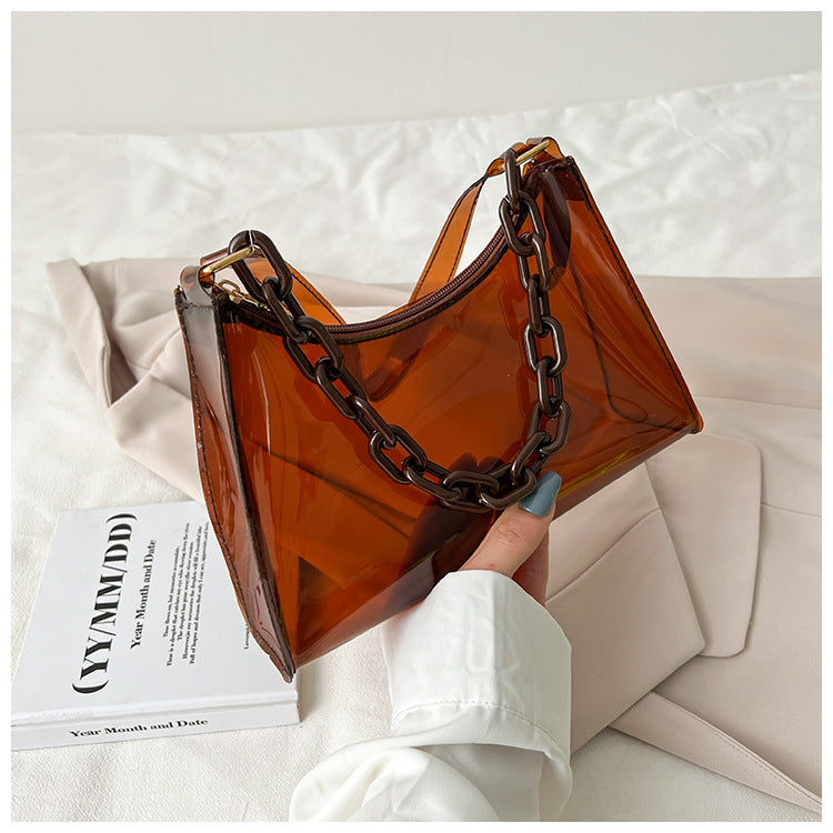 Summer New Transparent PVC Women's Bag Fashion Underarm Cute Daily Shoulder Bag