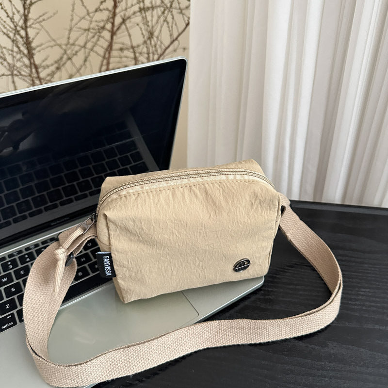 Minimalist Nylon Crossbody Bag for Women - Lightweight Daily Commute Shoulder Bag with Simple Design and Practical Open Top