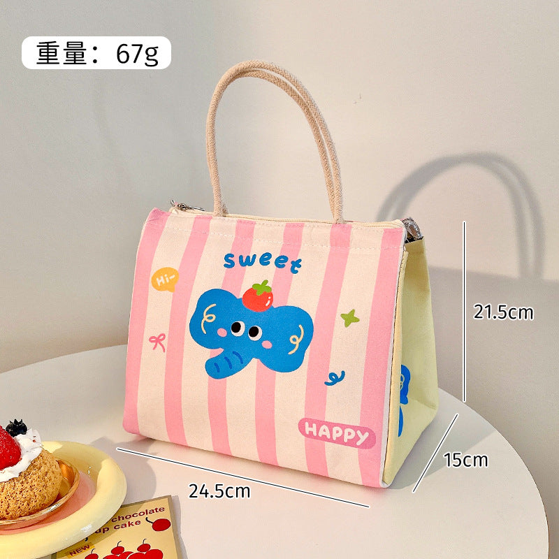 Lunch Box Bag Student Office Worker Thermal Bag Storage Bento Bag Breakfast Cute Tote Rice Bag