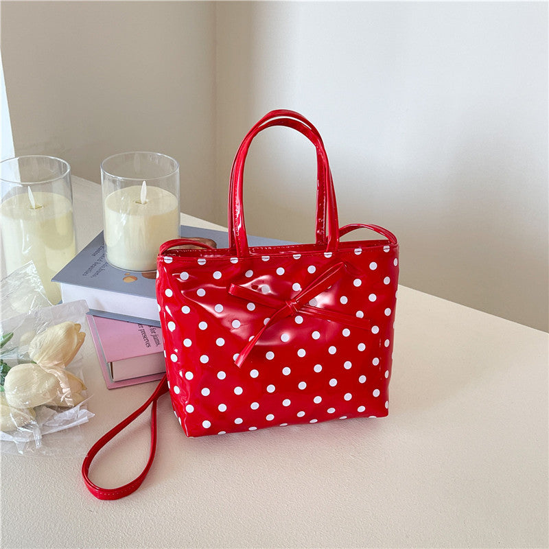 Good-looking Fashion Casual New Style Plaid Shoulder Tote Bag Cartoon Minimalist Women's Commuter Hand-Carrying Bag