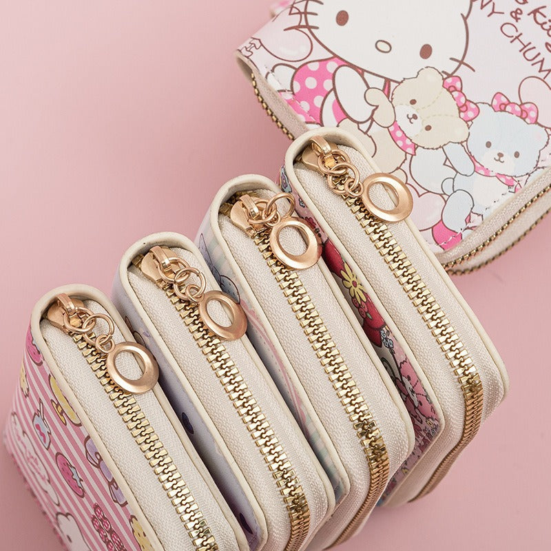 Hello Kitty Wallet Zipper Coin Small Wallet for Middle School Students Hello Kitty Card Holder