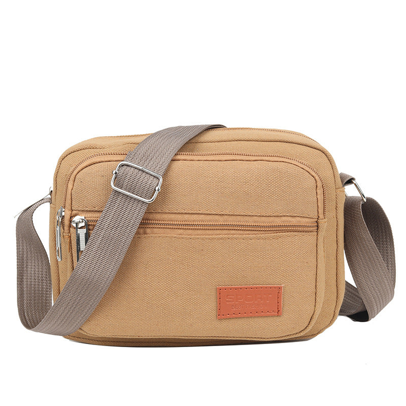 Men's Messenger Bag Shoulder Bag Unisex Multi-Layer Business and Leisure Dual-Use Lightweight and Practical