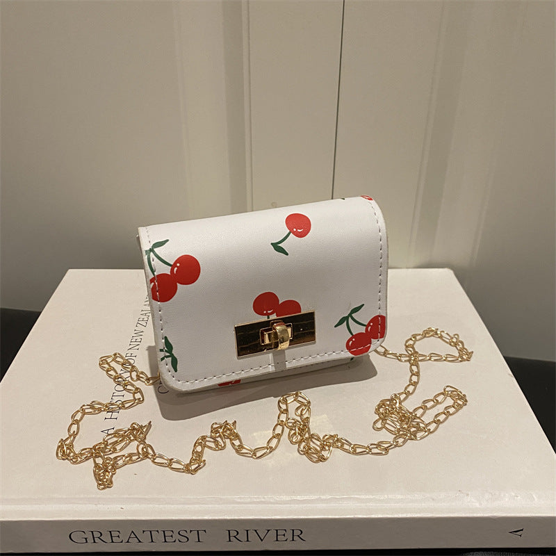 Fresh Cherry Print Fashionable New Spring Cute Trendy Sweet Korean Style Fashion Crossbody Shoulder Bag