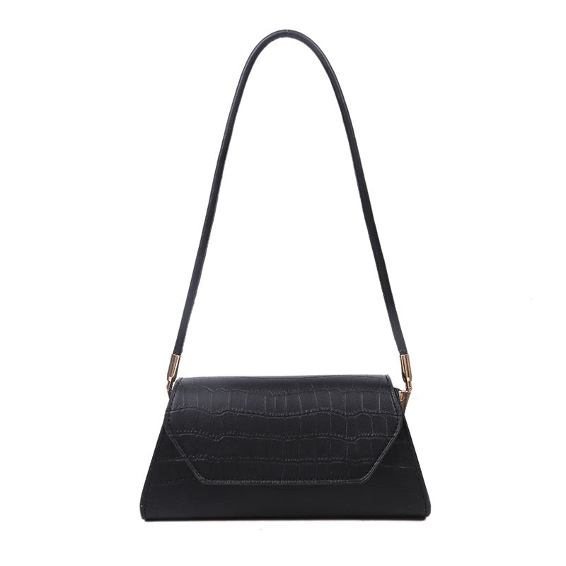 Chic Crocodile-Textured Crossbody Bag with Minimalist Design for Everyday Fashion
