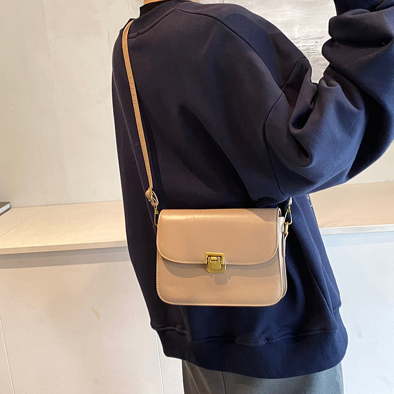 New Fashion Women's Cross-Body Bag Exquisite Design High Textured Pu Material Everyday Joker Practical Small Square Bag