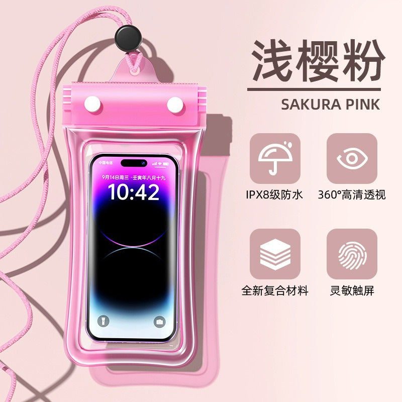 Thick Waterproof Phone Pouch with Air Cushion for Swimming, Diving, Outdoor Activities and Underwater Photography