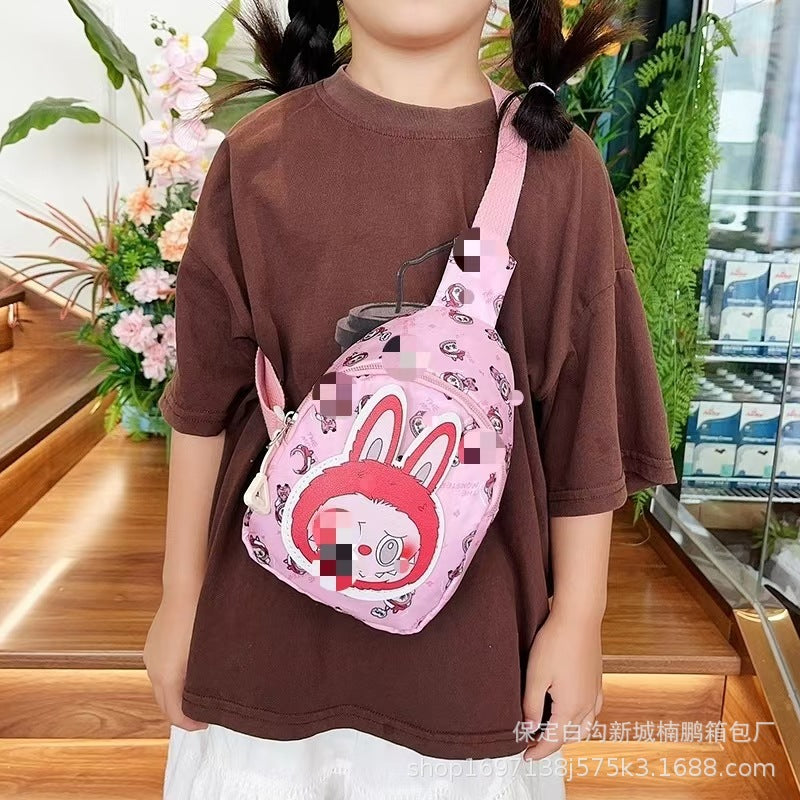 Boys and Girls Cute Cartoon Chest Bag Korean Fashion Casual Small Chest Bag