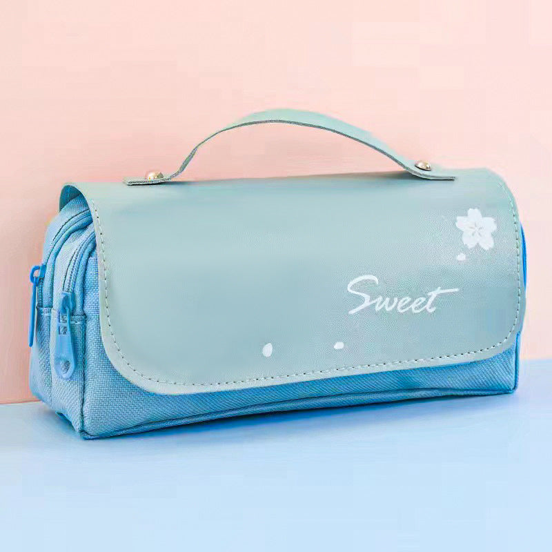 Cute Kawaii Pencil Case with Sweet Donut Charm and Multiple Compartments for Students
