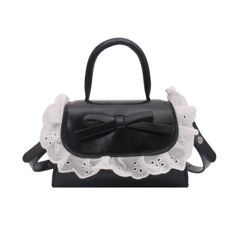 Korean Style Sweet Bow Lace Mini Messenger Bag Women's Fashion Small Square Bag