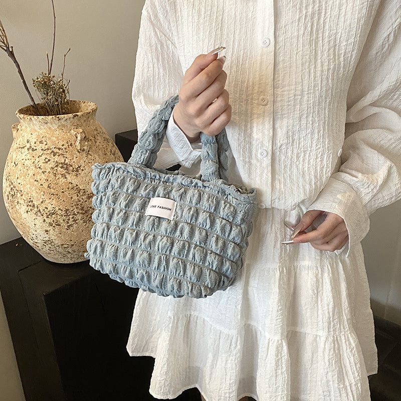New Bubble Cloud Bag Commuter Shoulder Handbag Office Worker Large Capacity Summer Simple Korean Style Ins Women's Bag