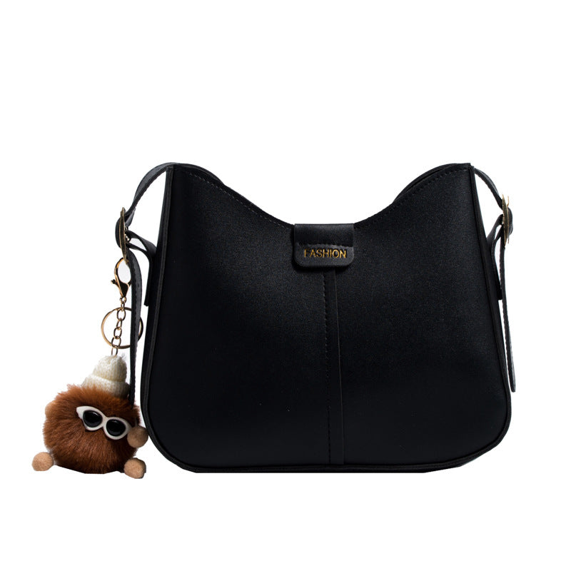 Chic Korean-Style Crossbody Bag with Soft PU Leather and Vintage Stitching Design for Daily Fashion