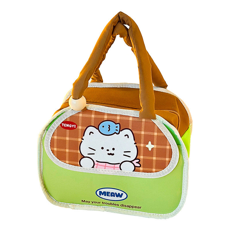Cartoon Large Capacity Lunch Box Bag Zipper Aluminum Foil Insulation Portable Lunch Bag Work Commuter Portable with Rice Lunch Bag