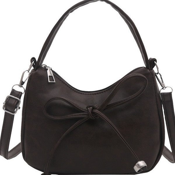 Women's Korean-Style Niche Design Bow Handbag All-Match Commute Crossbody Maillard Bag