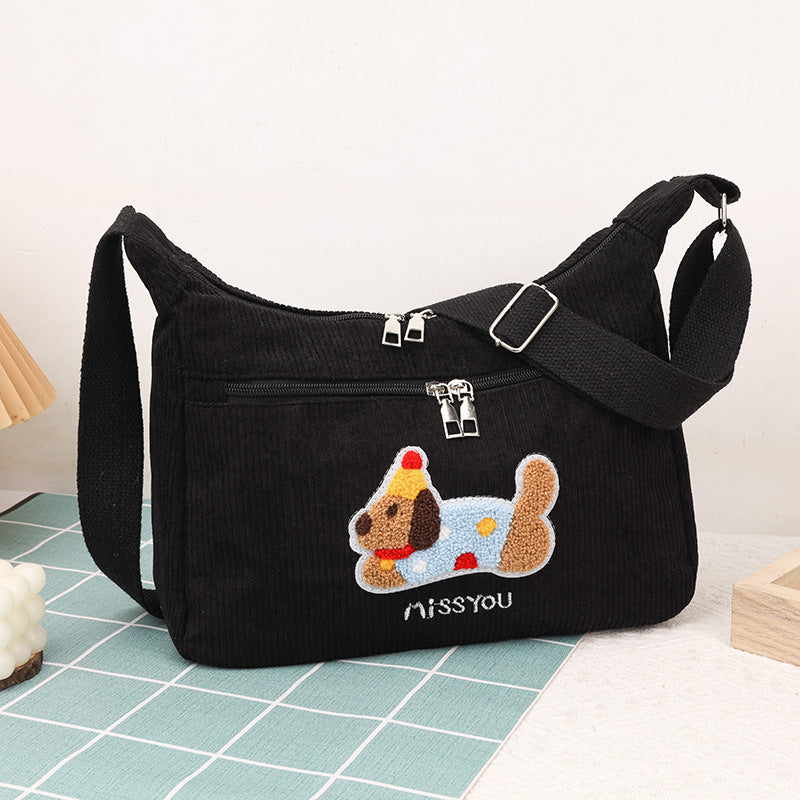 Shoulder Bag Women's Retro Commuter Large Capacity New Popular Student Class Crossbody Tote Bag