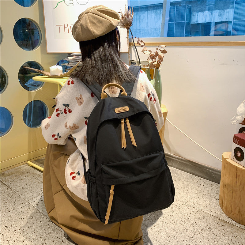 Simple Stylish Nylon Backpack for Students and Travel with Waterproof Design and Comfortable Ergonomic Back Panel