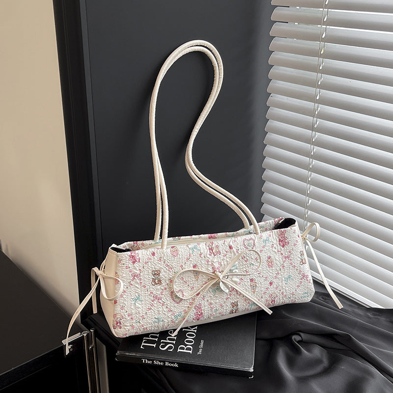 Korean Style Sweet Bow Bag Women's New Fashion Trendy All-Match Commute Shoulder Bag