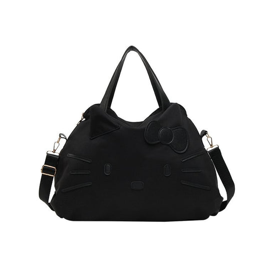 Hello Kitty Style Travel Bag for Women, Large Capacity Hand Carry Tote with Cute Cat Design and Adjustable Shoulder Strap