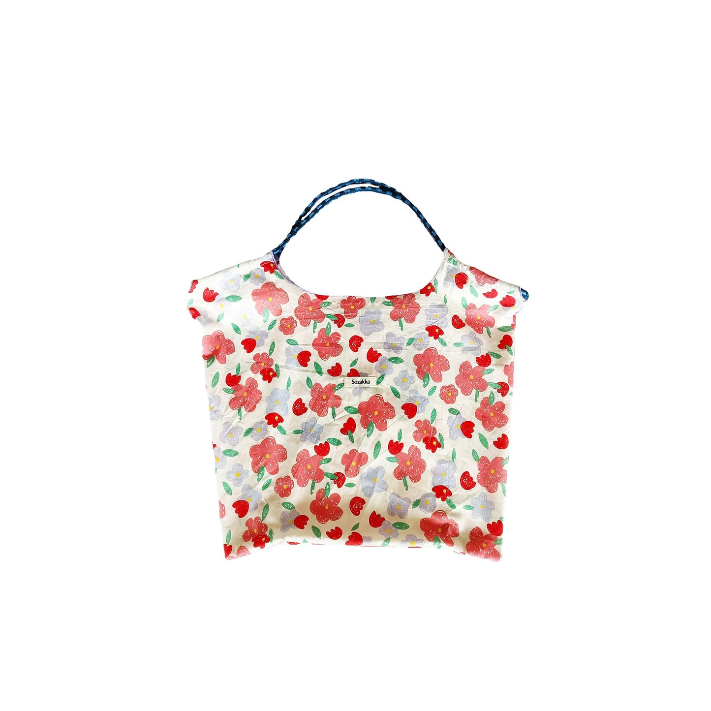 Korean Style Summer Large Capacity Hand Shoulder Bag Drawstring Shopping Bag Fresh Floral Tote Bag Underarm Bag