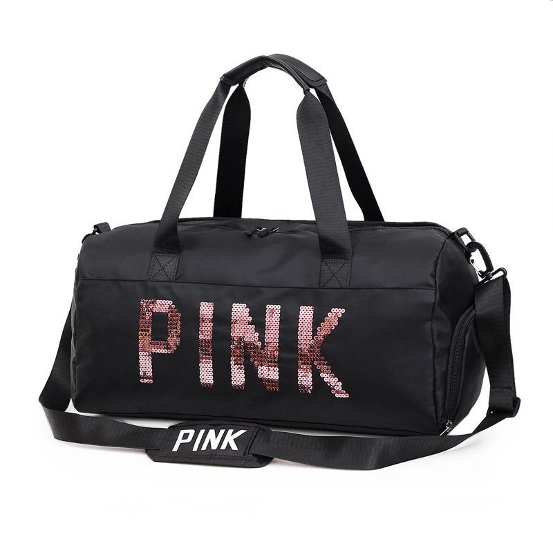 Pink Gym Bag Men's and Women's New Outdoor Travel Bag Portable Large Capacity Nylon Waterproof Shoes Warehouse Bag