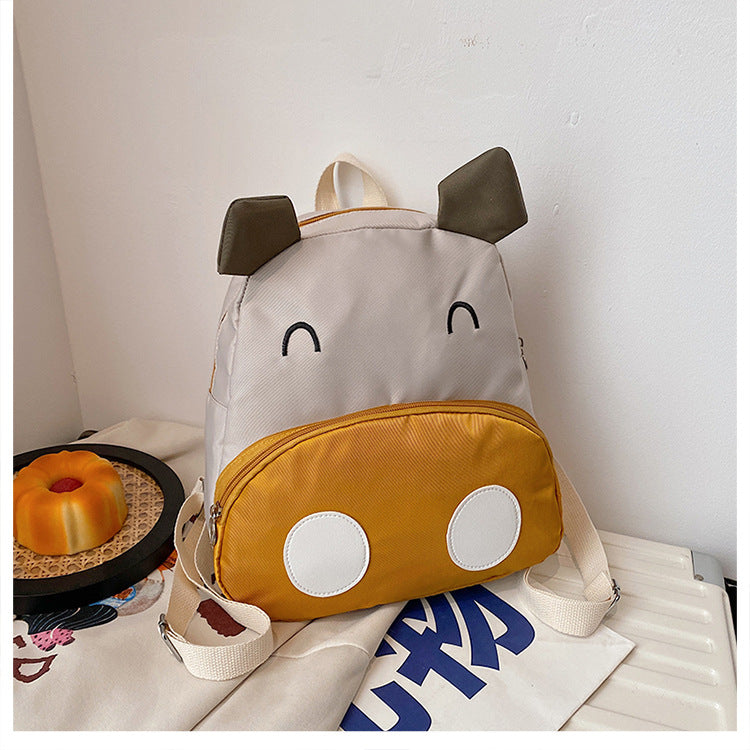 Cute Animal Cartoon Backpack for Kids - Stylish Dual-Shoulder Bag with Zipper Closure and Phone Pocket