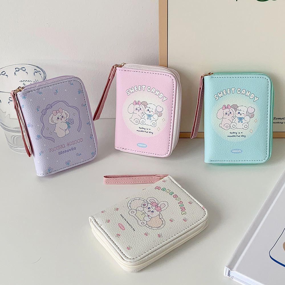 Cute Cartoon Pu Purse Female Student Portable Hand Carrying Coin Card Bag Daily Match Fresh Sweet