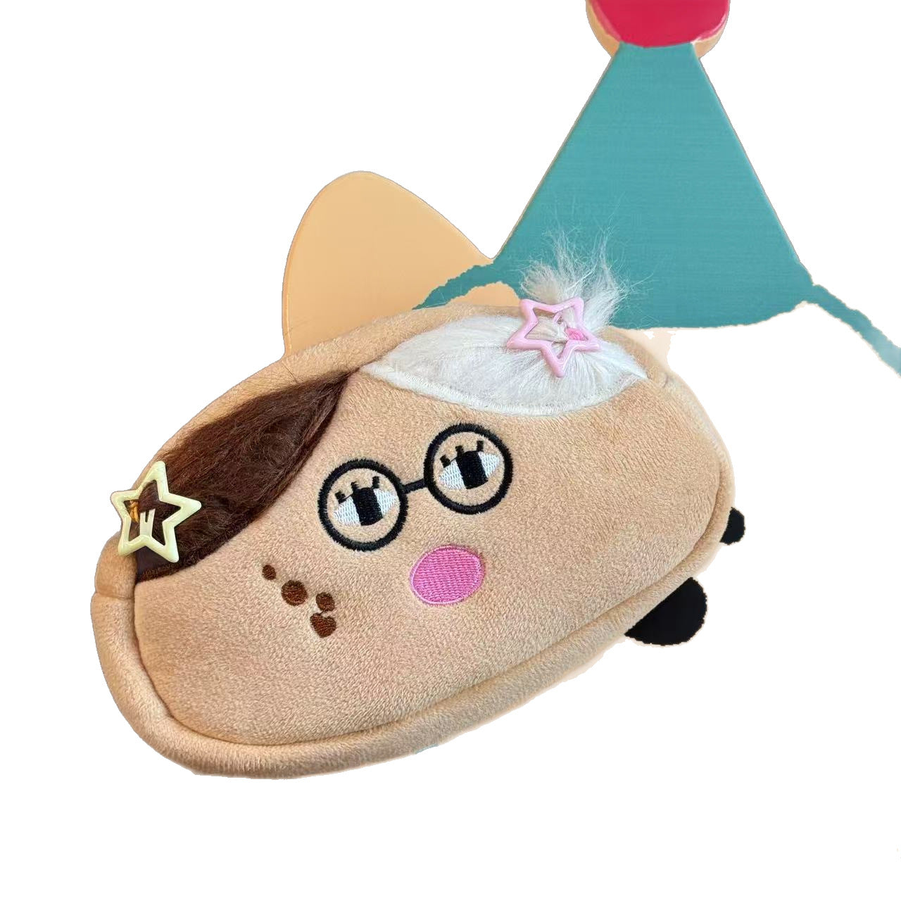 Cute Plush Pencil Case with Funny Design, Large Capacity for Students, Kawaii Style Stationery Bag