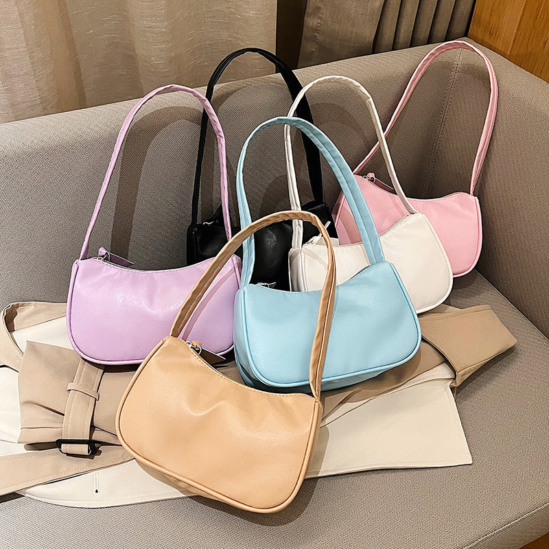 Chic Minimalist Crossbody Bag with Soft PU Material and Zipper Closure for Daily Fashion