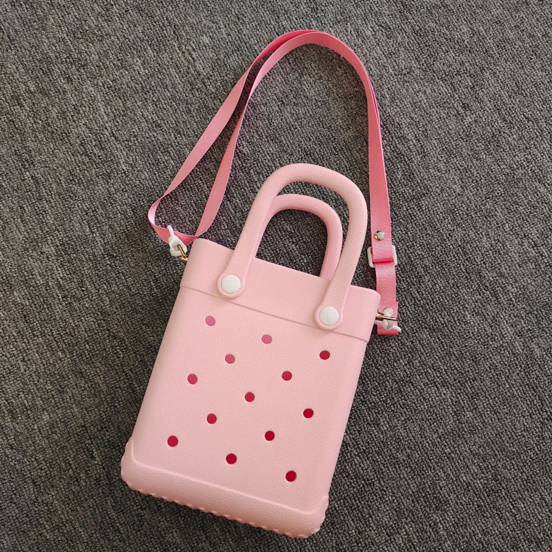 Cute Croc-Style Mini Shoulder Bag with Adjustable Strap for Women, Fashionable and Trendy Everyday Accessory