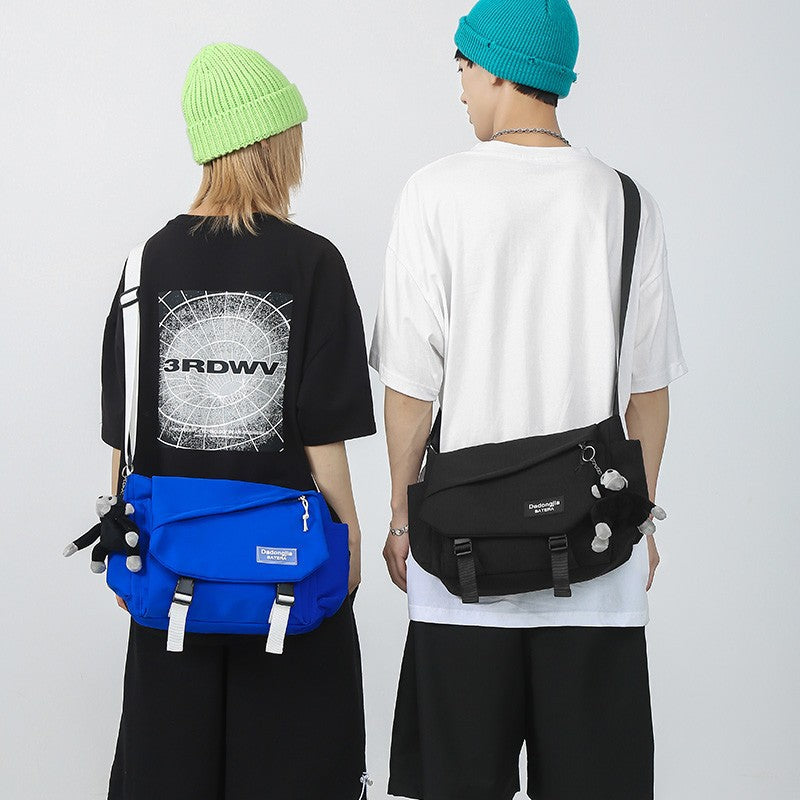 Japanese style workwear men's messenger bag waterproof nylon material casual all-match shoulder bag essential for daily travel travel
