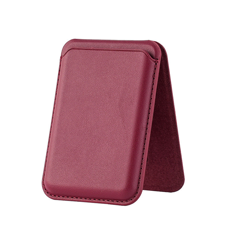 Magnetic Card Holder Stand for Apple 16Pro Max, Magsafe Strong-Magnet Phone A- Frame Stand with Card Slot Leather Case
