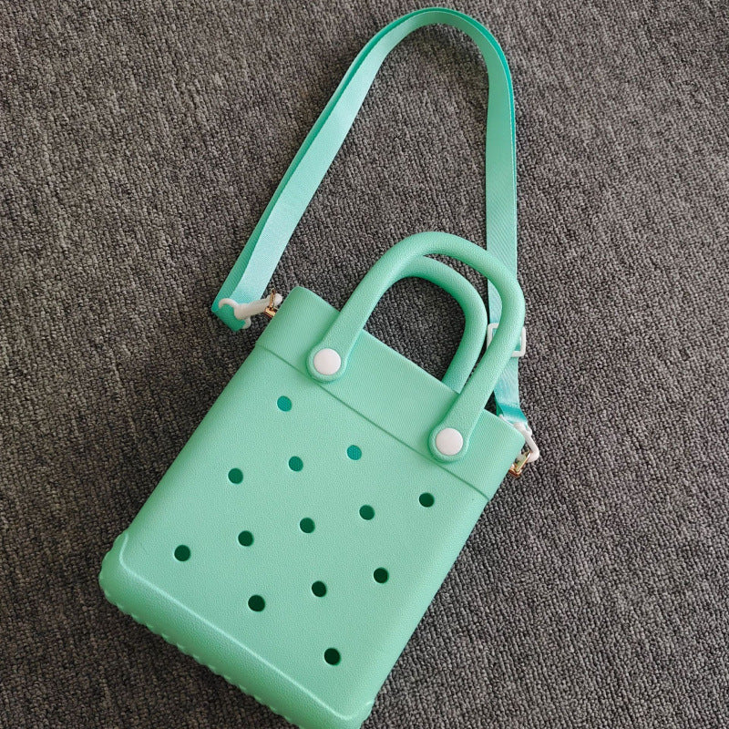 Cute Croc-Style Mini Shoulder Bag with Adjustable Strap for Women, Fashionable and Trendy Everyday Accessory