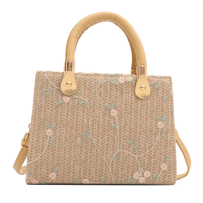 Straw Fashion Korean Gentle Handbag Spring and Summer New All-Match Shoulder Messenger Bag