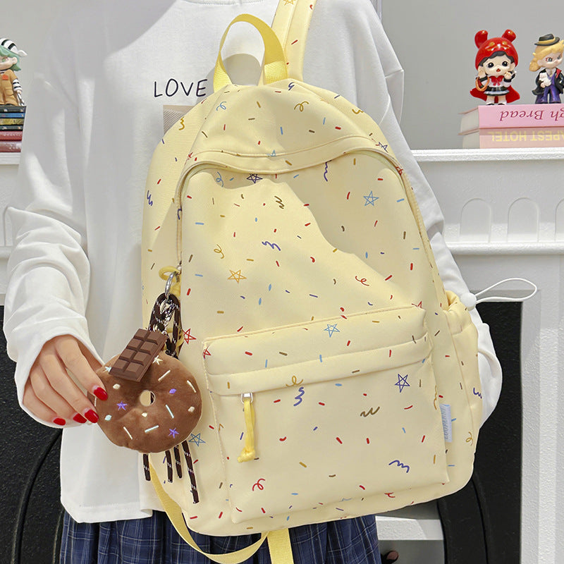 Cute Cartoon Print Backpack for Students with Large Capacity and Laptop Compartment, Perfect for School and Daily Use