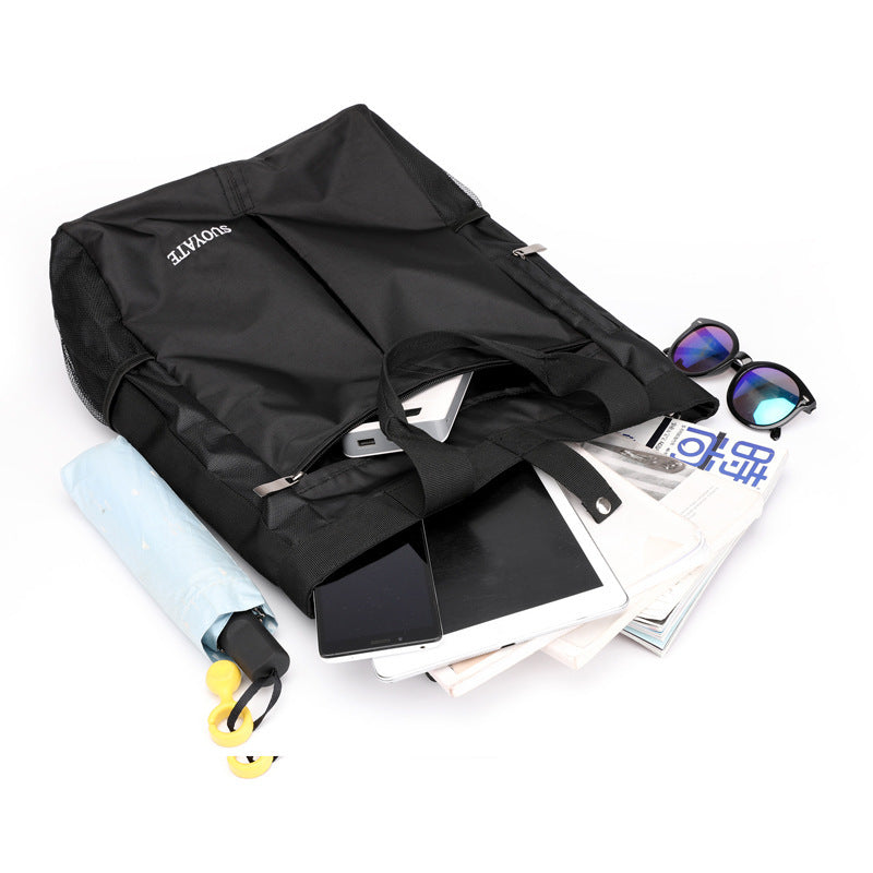 New Men's Handbag Casual and Lightweight Nylon Waterproof Hand Carrying College Students Bag