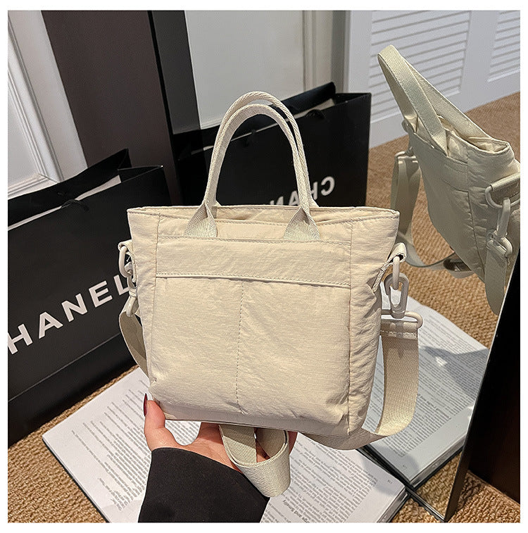 Large Capacity Women's Handbag High-Grade Lightweight down Tote Rhombus Plaid Cotton Coat Bag