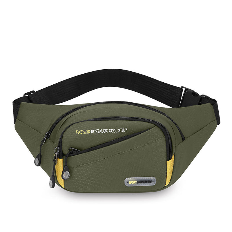 Waist Bag Men's Multi-Functional Outdoor Sports Large Capacity Multi-Layer Crossbody Shoulder Bag Oxford Cloth Thick Fashion Chest Bag