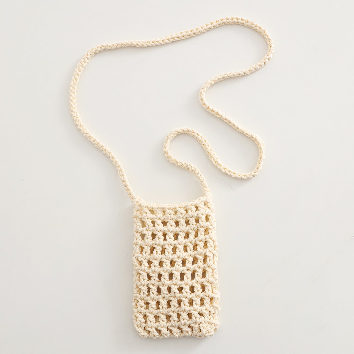 Handmade Crochet Crossbody Phone Bag with Hollow Design for Casual Everyday Use