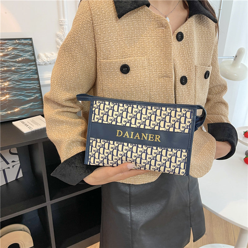 Cosmetic Bag Fashion National Style Oil Painting Portable Waterproof Wash Large Capacity Printing Cosmetic Bag