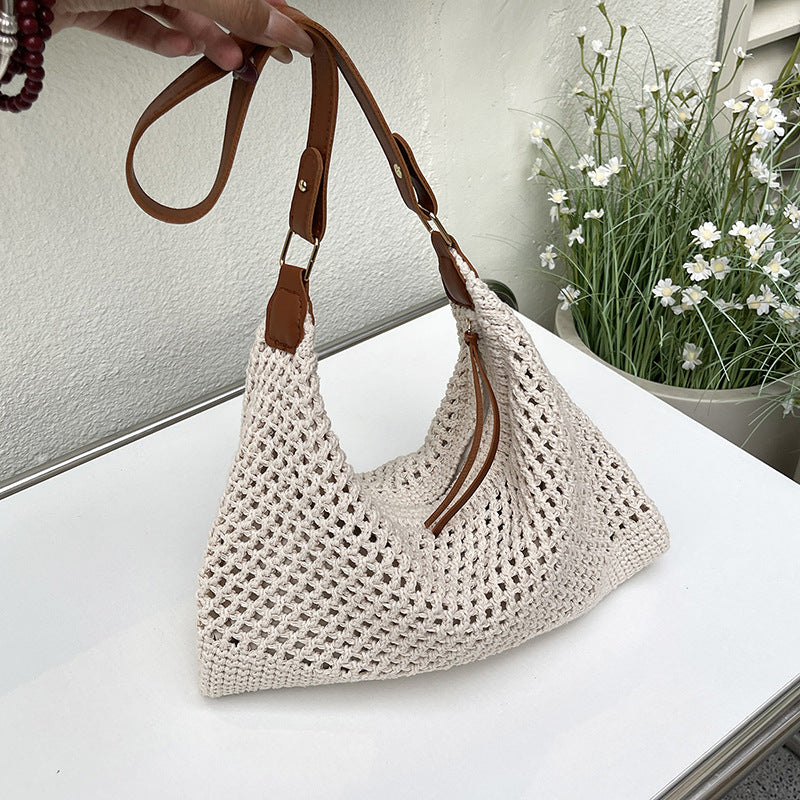 Fashion Personality Handmade Woven Hollowed Women's Tote Western Style Women's Shoulder Messenger Bag