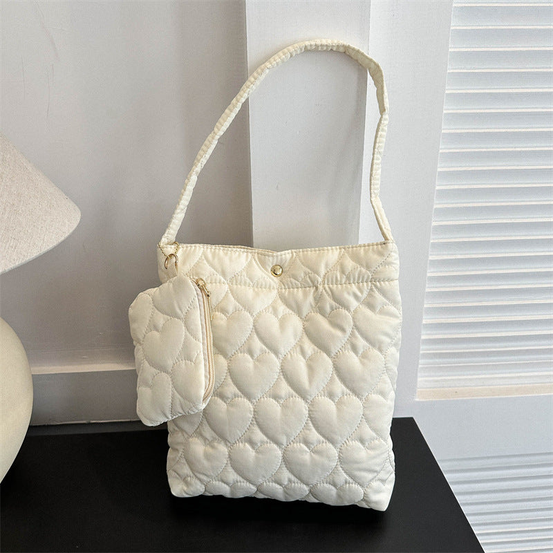 Tote Bag Women's New Fashion Retro Large Capacity Handbag Simple Casual Student Shoulder Bag