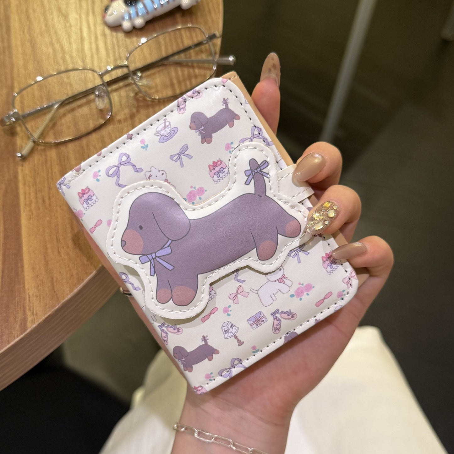 Korean Style Cute Sausage Dog Short Wallet Female Good-looking Multi-Card-Slot Card Holder Niche Portable Large-Capacity Coin Purse
